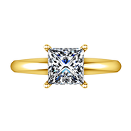 Solitaire Diamond Princess Cut Engagement Ring Cindy 14K Yellow Gold