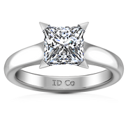 Solitaire Princess Cut Diamond Engagement Ring Jenny 14K White Gold