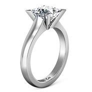 Solitaire Princess Cut Diamond Engagement Ring Jenny 14K White Gold