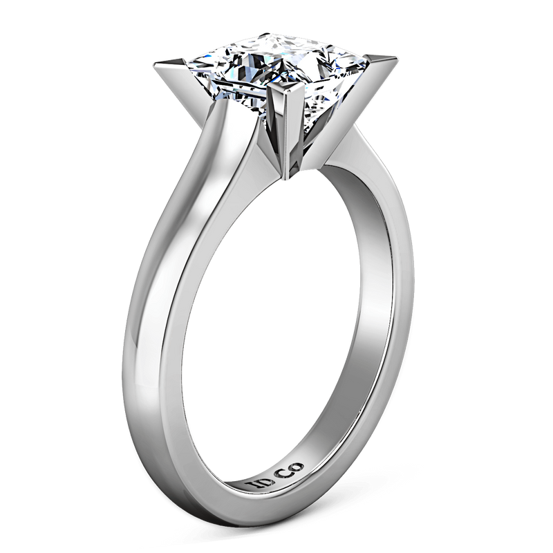 Solitaire Princess Cut Diamond Engagement Ring Jenny 14K White Gold