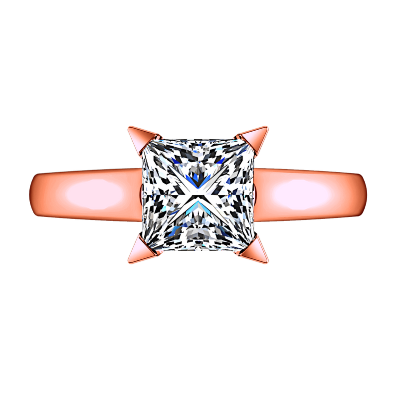Solitaire Diamond Engagement Ring Jenny 14K Rose Gold