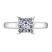 Solitaire Princess Cut Diamond Engagement Ring Jenny 14K White Gold