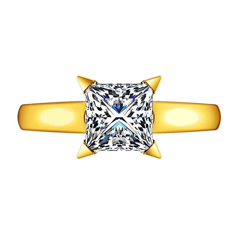Solitaire Diamond Engagement Ring Jenny 14K Yellow Gold