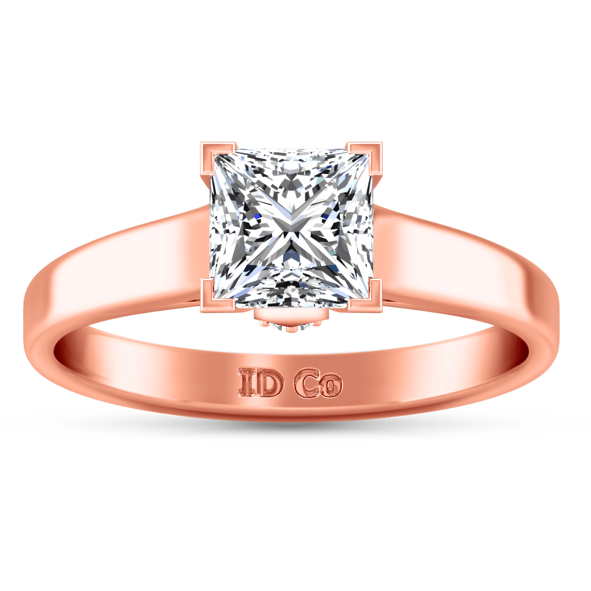 Solitaire Diamond Princess Cut Engagement Ring Holly 14K Rose Gold