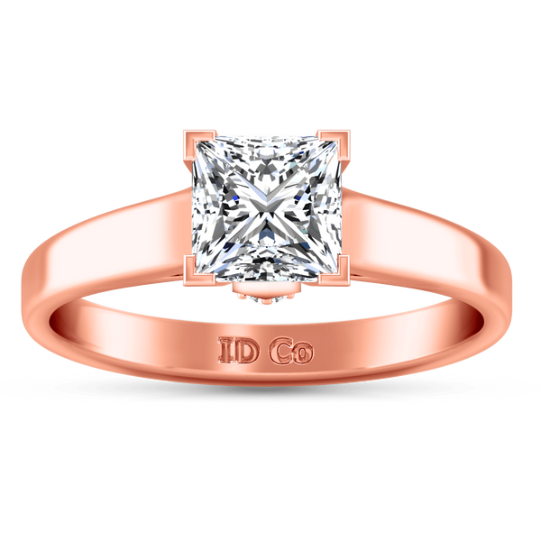 Solitaire Diamond Princess Cut Engagement Ring Holly 14K Rose Gold