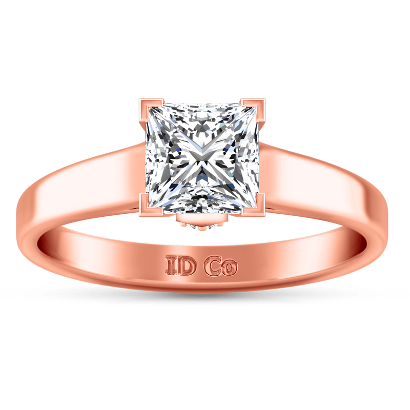 Solitaire Diamond Princess Cut Engagement Ring Holly 14K Rose Gold