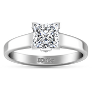 Solitaire Princess Cut Diamond Engagement Ring Holly 14K White Gold