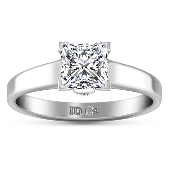 Solitaire Princess Cut Diamond Engagement Ring Holly 14K White Gold