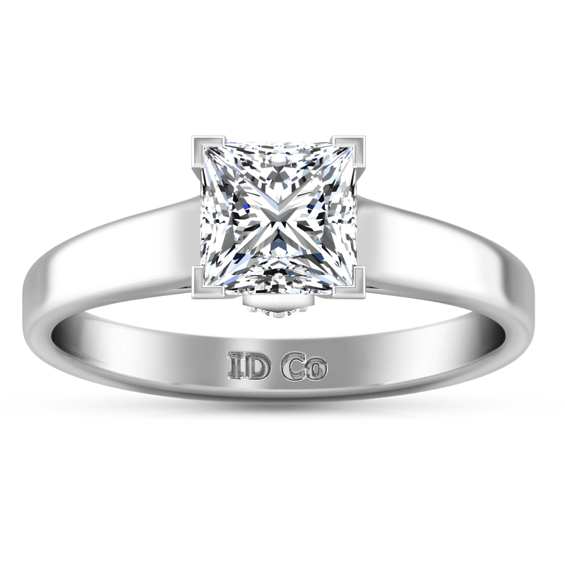 Solitaire Princess Cut Diamond Engagement Ring Holly 14K White Gold