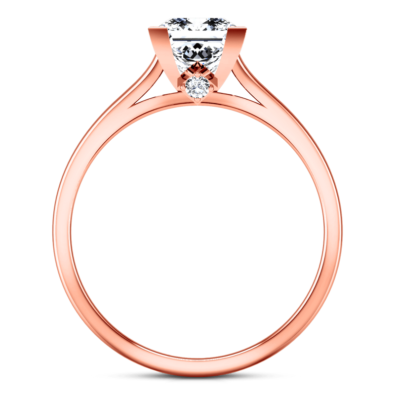 Solitaire Diamond Princess Cut Engagement Ring Holly 14K Rose Gold