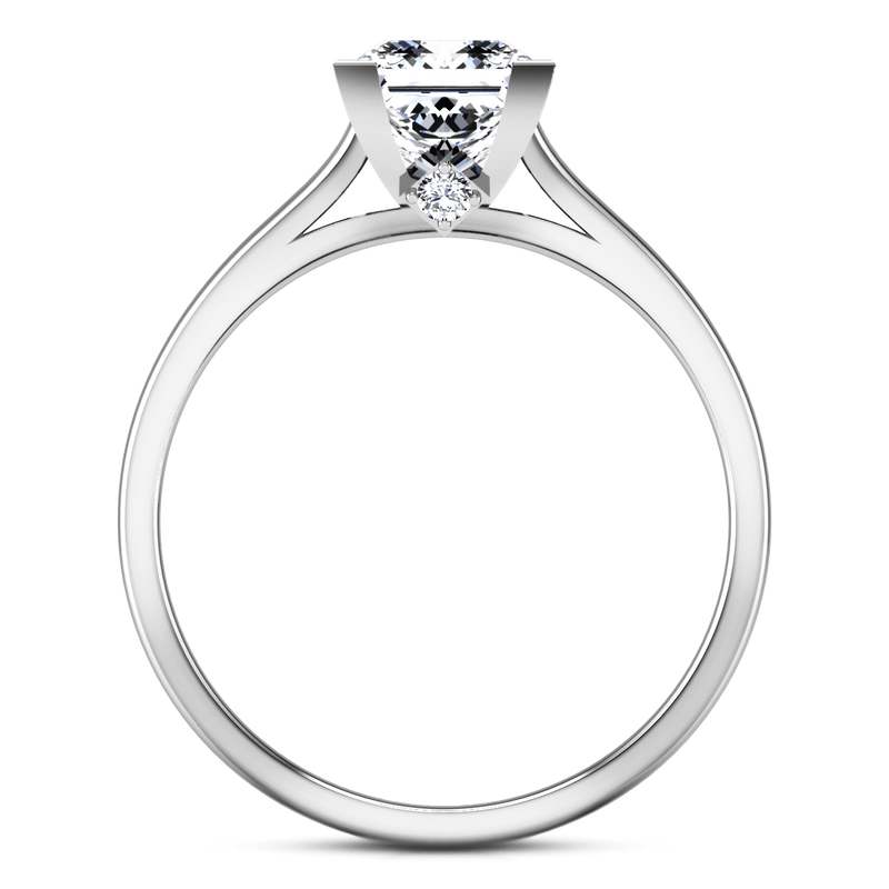 Solitaire Princess Cut Diamond Engagement Ring Holly 14K White Gold