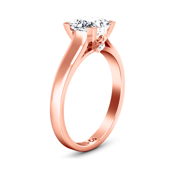 Solitaire Diamond Princess Cut Engagement Ring Holly 14K Rose Gold