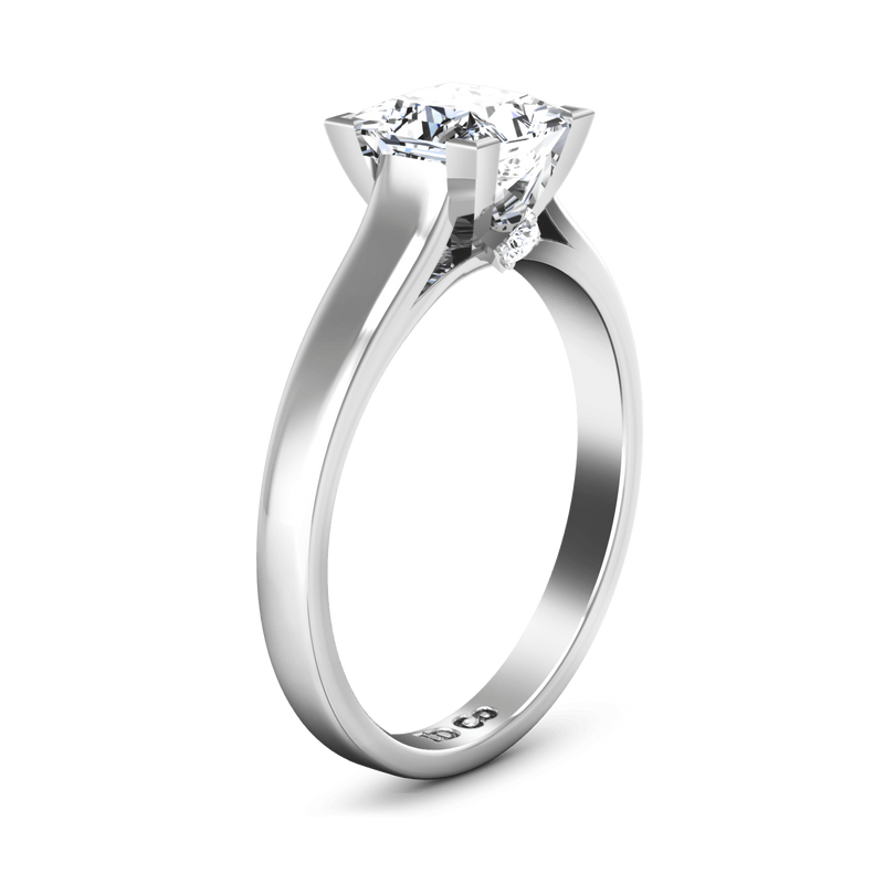 Solitaire Princess Cut Diamond Engagement Ring Holly 14K White Gold
