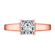 Solitaire Diamond Princess Cut Engagement Ring Holly 14K Rose Gold
