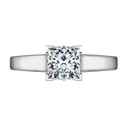 Solitaire Princess Cut Diamond Engagement Ring Holly 14K White Gold