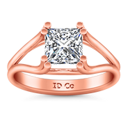 Solitaire Diamond Princess Cut Engagement Ring Bella 14K Rose Gold