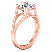 Solitaire Diamond Princess Cut Engagement Ring Bella 14K Rose Gold