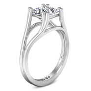 Solitaire Princess Cut Diamond Engagement Ring Bella 14K White Gold