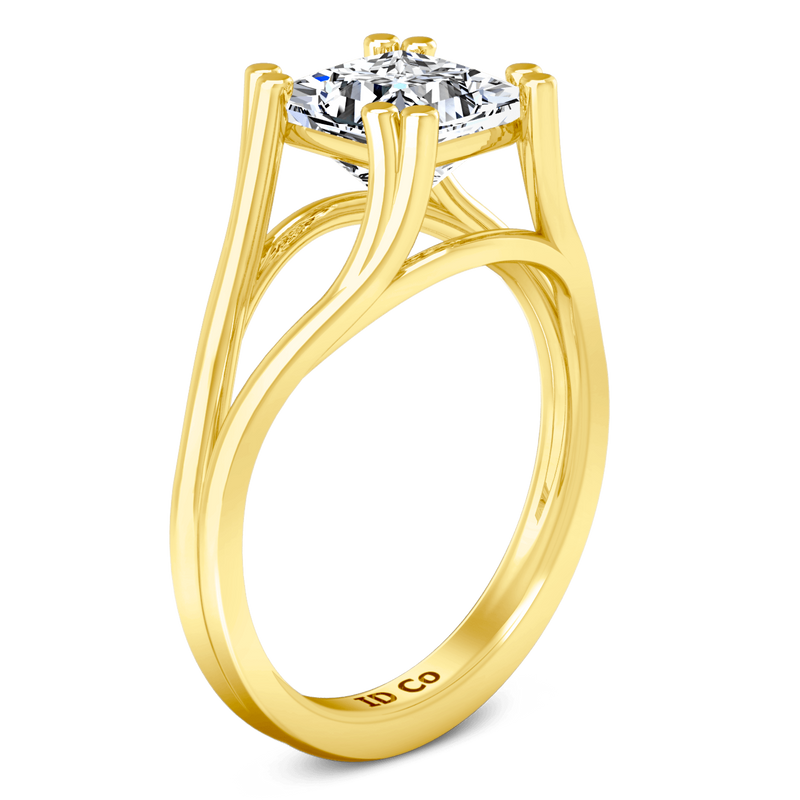 Solitaire Diamond Princess Cut Engagement Ring Bella 14K Yellow Gold