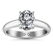 Oval Diamond Solitaire Engagement Ring Daniela 14K White Gold