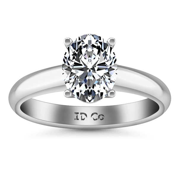 Oval Diamond Solitaire Engagement Ring Daniela 14K White Gold