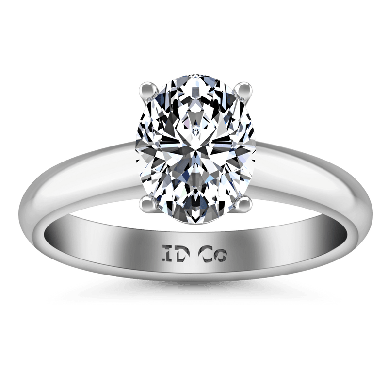 Oval Diamond Solitaire Engagement Ring Daniela 14K White Gold