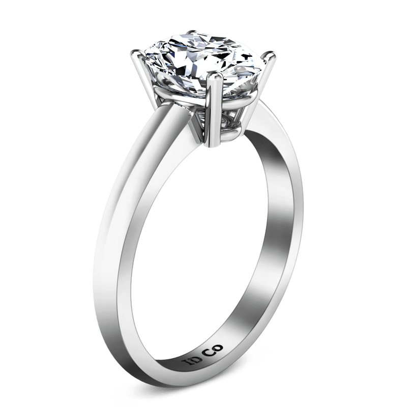 Oval Diamond Solitaire Engagement Ring Daniela 14K White Gold