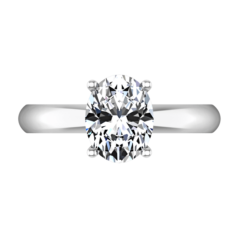 Oval Diamond Solitaire Engagement Ring Daniela 14K White Gold