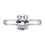 Oval Diamond Solitaire Engagement Ring Daniela 14K White Gold