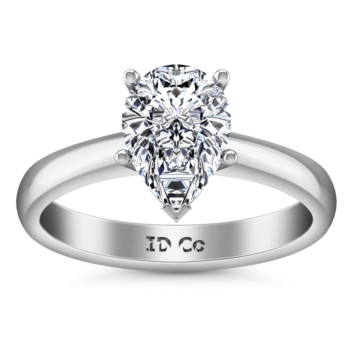 Solitaire Pear Diamond Engagement Ring Hillary 14K White Gold