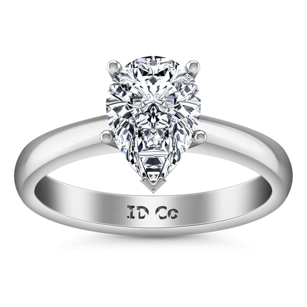 Solitaire Pear Diamond Engagement Ring Hillary 14K White Gold