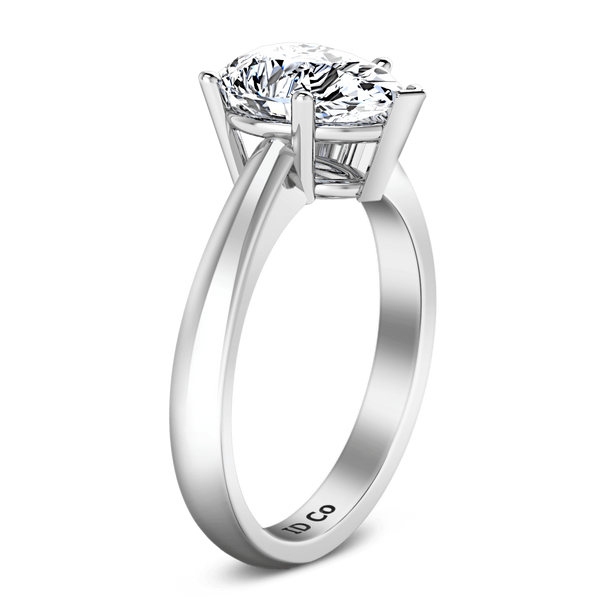 Solitaire Pear Diamond Engagement Ring Hillary 14K White Gold