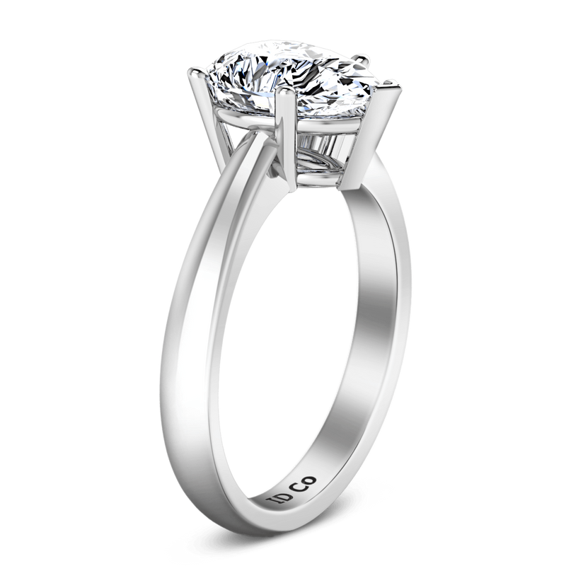 Solitaire Pear Diamond Engagement Ring Hillary 14K White Gold