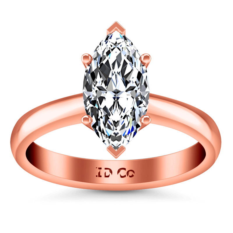 Solitaire Diamond Engagement Ring Scarlet 14K Rose Gold