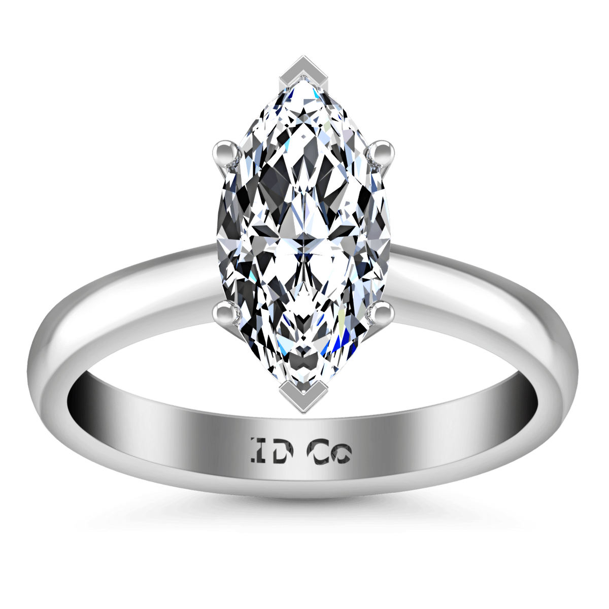 Solitaire Marquis Diamond Engagement Ring Scarlet 14K White Gold