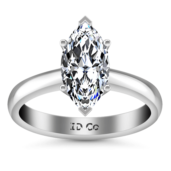 Solitaire Marquis Diamond Engagement Ring Scarlet 14K White Gold