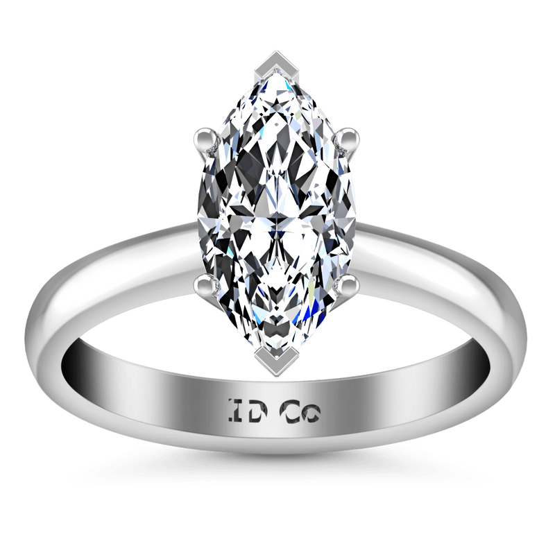 Solitaire Marquis Diamond Engagement Ring Scarlet 14K White Gold