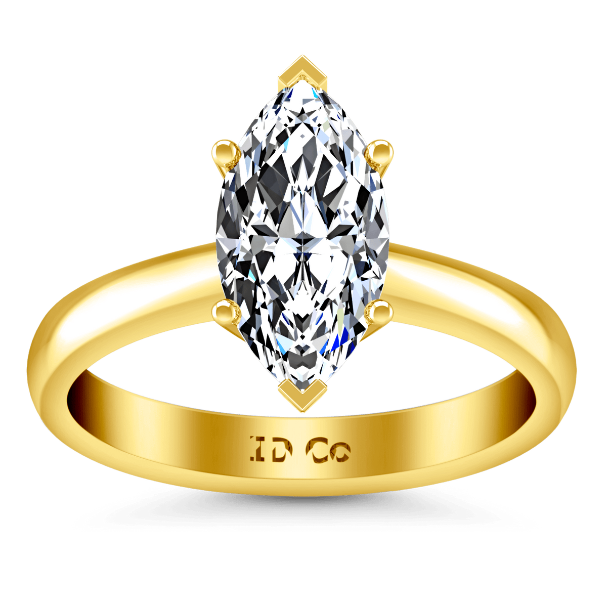 Solitaire Diamond Engagement Ring Scarlet 14K Yellow Gold