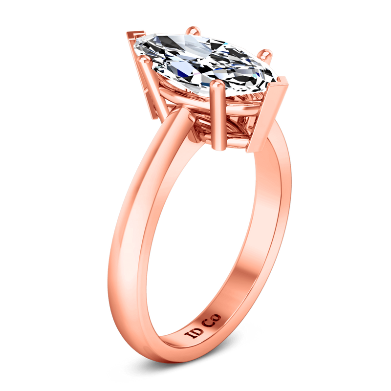 Solitaire Diamond Engagement Ring Scarlet 14K Rose Gold
