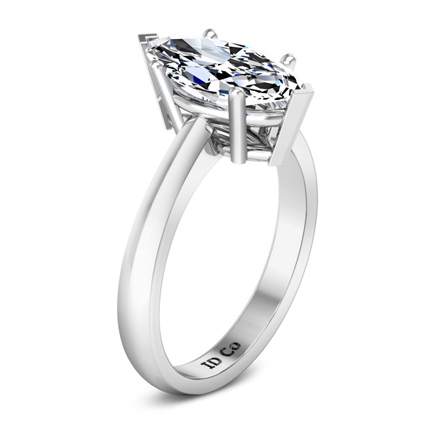 Solitaire Marquis Diamond Engagement Ring Scarlet 14K White Gold