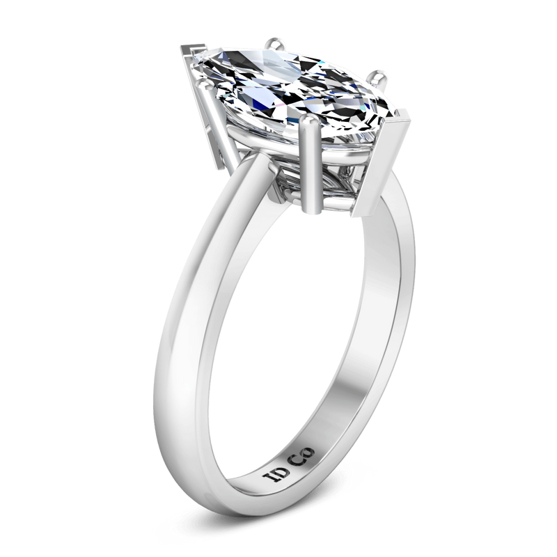 Solitaire Marquis Diamond Engagement Ring Scarlet 14K White Gold