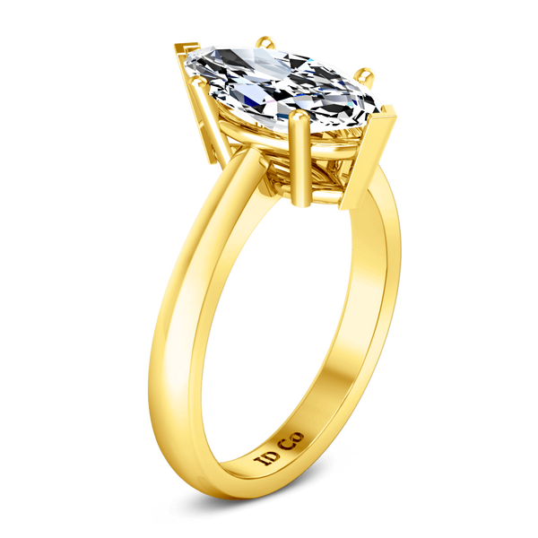 Solitaire Diamond Engagement Ring Scarlet 14K Yellow Gold