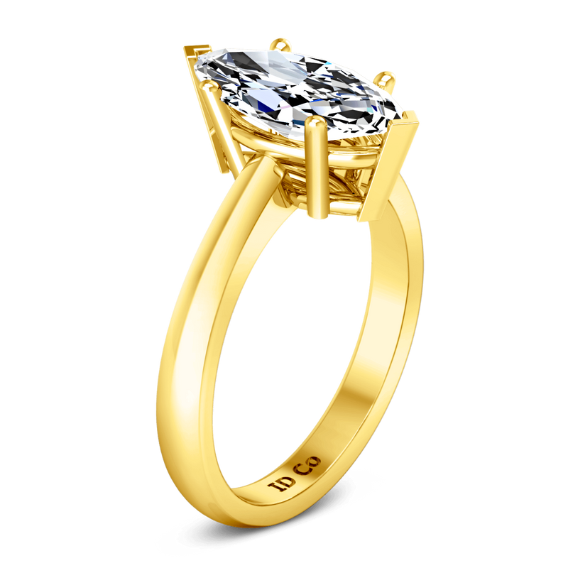 Solitaire Diamond Engagement Ring Scarlet 14K Yellow Gold