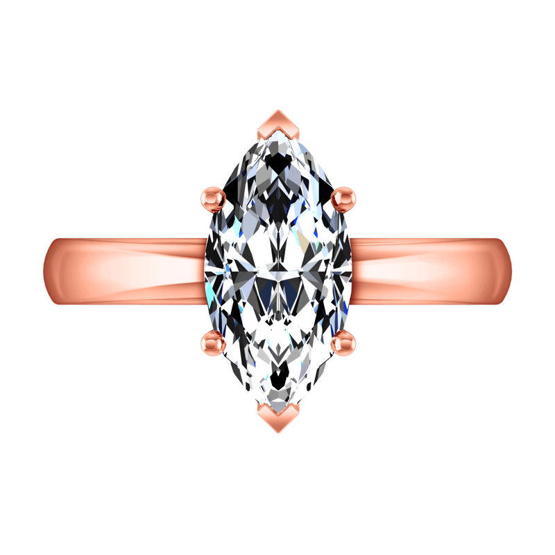 Solitaire Diamond Engagement Ring Scarlet 14K Rose Gold