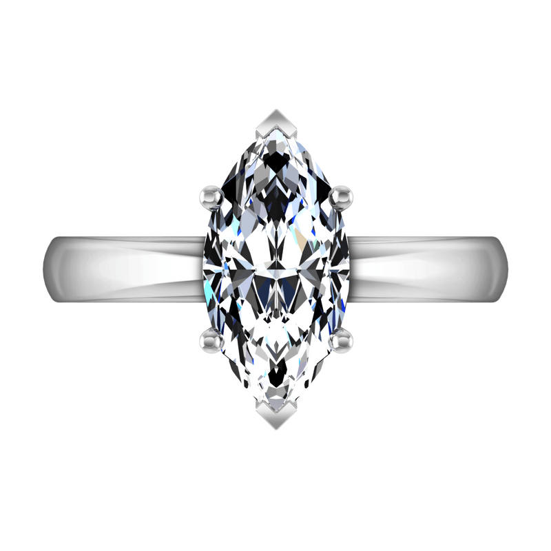 Solitaire Marquis Diamond Engagement Ring Scarlet 14K White Gold