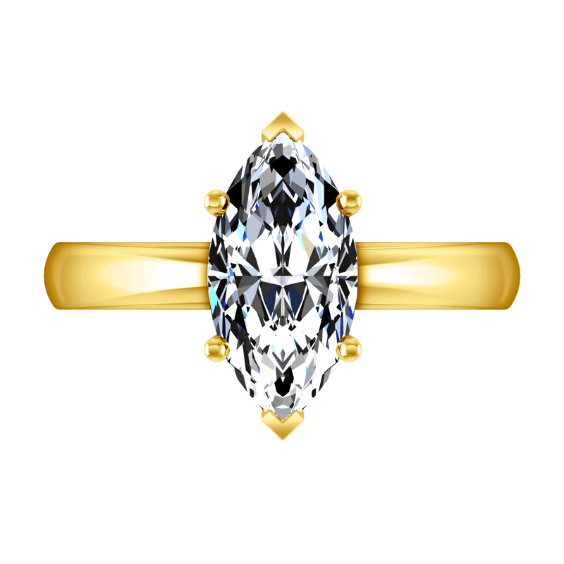 Solitaire Diamond Engagement Ring Scarlet 14K Yellow Gold