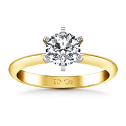 Solitaire Diamond Engagement Ring Classic 6 Prong 14K Yellow Gold