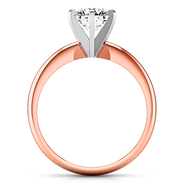 Solitaire Diamond Engagement Ring Classic 6 Prong 14K Rose Gold