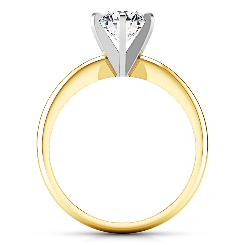 Solitaire Diamond Engagement Ring Classic 6 Prong 14K Yellow Gold
