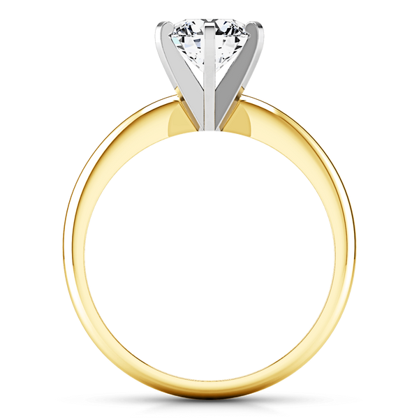 Solitaire Diamond Engagement Ring Classic 6 Prong 14K Yellow Gold